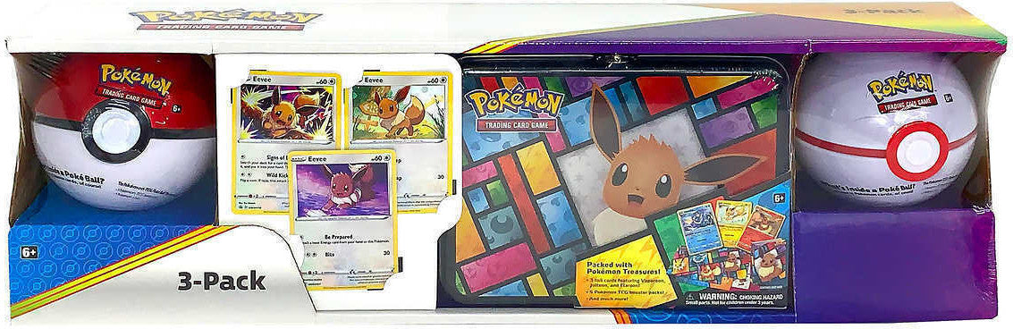 3-Pack (Eevee Treasure Chest/Poke Ball Tins)