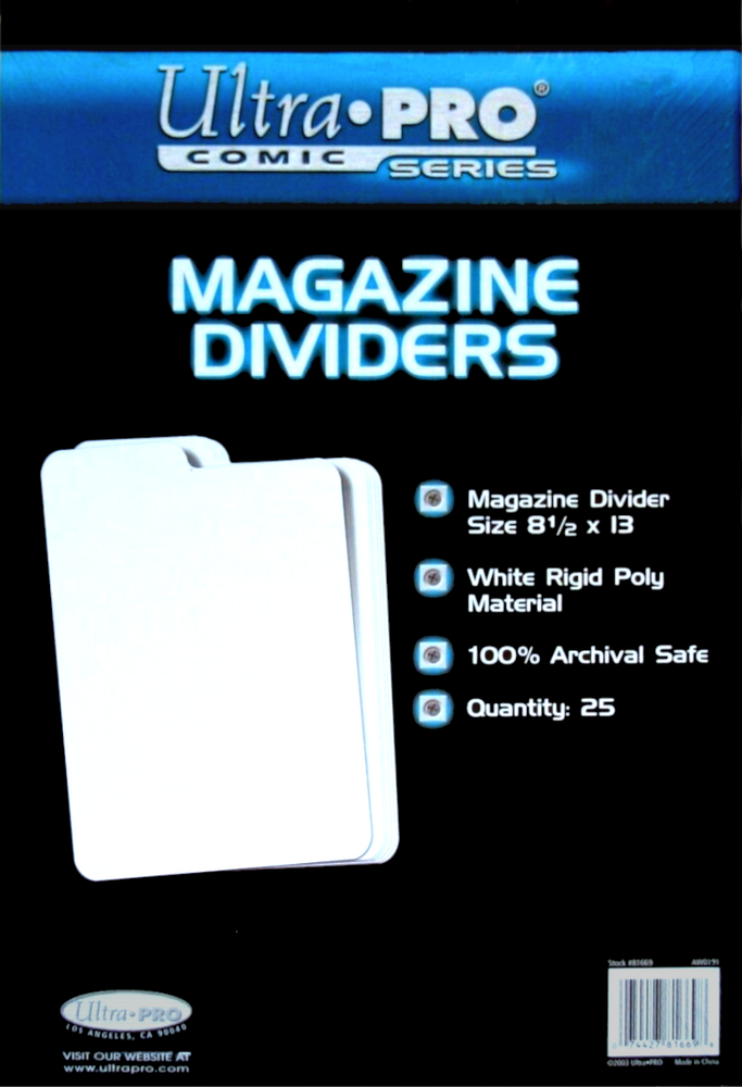 Ultra PRO: Magazine Dividers - 25-Pack (8-1/2" x 13")