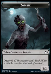 Zombie (005) // Zombie (015) Double-Sided Token [Innistrad: Midnight Hunt Tokens]