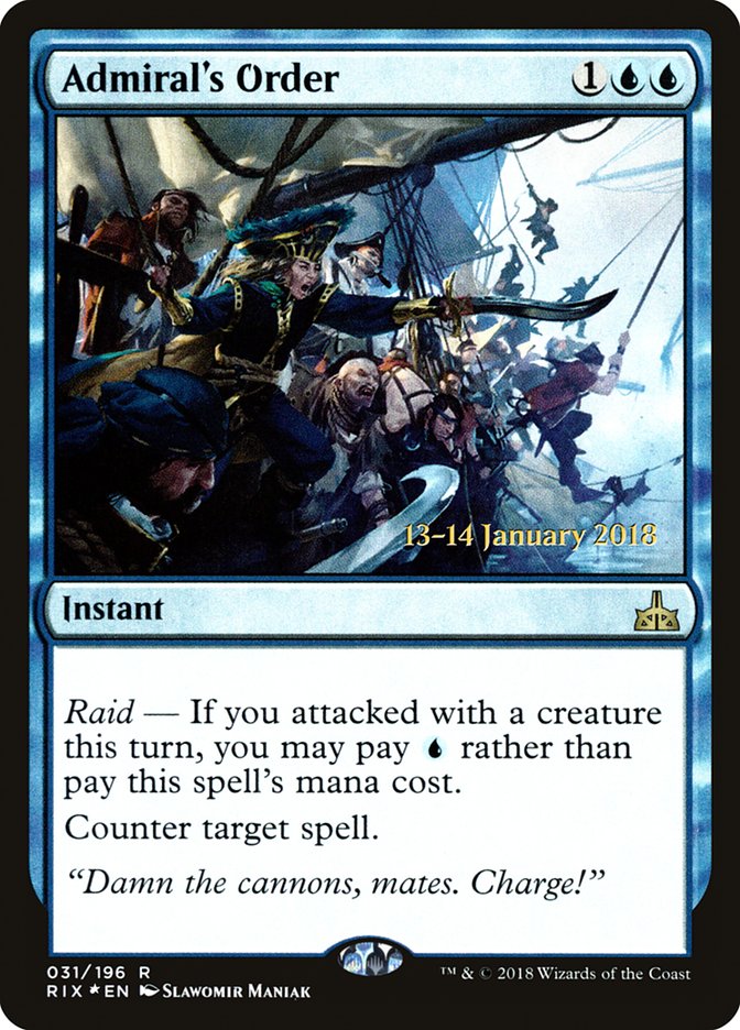 Admiral's Order [Rivals of Ixalan Prerelease Promos]